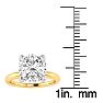 2 1/2ct Cushion Cut Diamond Solitaire Engagement Ring In 14K Yellow Gold Image-4