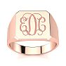 14K Rose Gold Mens Octagon Signet Ring With Free Custom Engraving Image-1