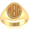 14K Yellow Gold Mens Oval Signet Ring Image-1