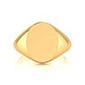 14K Yellow Gold Mens Oval Signet Ring With Free Custom Engraving Image-4