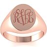 14K Rose Gold Mens Oval Signet Ring With Free Custom Engraving Image-1