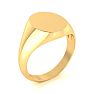 14K Yellow Gold Mens Oval Signet Ring With Free Custom Engraving Image-2