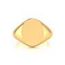 14K Yellow Gold Mens Oval Signet Ring With Free Custom Engraving Image-4