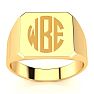 14K Yellow Gold Mens Octagon Signet Ring Image-1