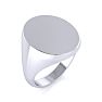 14K White Gold Mens Oval Signet Ring With Free Custom Engraving Image-2