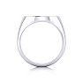 14K White Gold Mens Oval Signet Ring With Free Custom Engraving Image-3