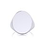 14K White Gold Mens Oval Signet Ring With Free Custom Engraving Image-4