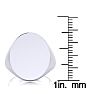 14K White Gold Mens Oval Signet Ring With Free Custom Engraving Image-5