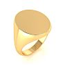 14K Yellow Gold Mens Oval Signet Ring With Free Custom Engraving Image-2