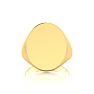 14K Yellow Gold Mens Oval Signet Ring With Free Custom Engraving Image-4
