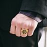 14K Yellow Gold Mens Oval Signet Ring With Free Custom Engraving Image-6