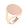 14K Rose Gold Mens Oval Signet Ring With Free Custom Engraving Image-2