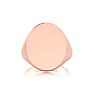 14K Rose Gold Mens Oval Signet Ring With Free Custom Engraving Image-4