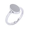 14K White Gold Ladies Oval Signet Ring With Free Custom Engraving Image-2