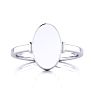 14K White Gold Ladies Oval Signet Ring With Free Custom Engraving Image-4