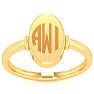 14K Yellow Gold Ladies Oval Signet Ring Image-1