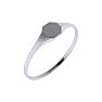14K White Gold Ladies Octagon Signet Ring With Free Custom Engraving Image-2