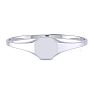 14K White Gold Ladies Octagon Signet Ring With Free Custom Engraving Image-4