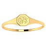 14K Yellow Gold Ladies Octagon Signet Ring Image-1
