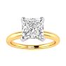 1 1/2ct Princess Cut Diamond Solitaire Engagement Ring In 14K Yellow Gold Image-1