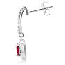 1 1/3ct Ruby and Diamond Oval Drop Earrings In Sterling Silver Image-4