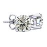 4 Carat Round Diamond Stud Earrings In 14 Karat White Gold Image-1