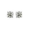 4 Carat Round Diamond Stud Earrings In 14 Karat White Gold Image-2