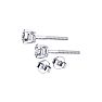 4 Carat Round Diamond Stud Earrings In 14 Karat White Gold Image-3
