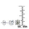 4 Carat Round Diamond Stud Earrings In 14 Karat White Gold Image-4