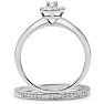 1/4ct Pave Diamond Bridal Set, Round Brilliant Center In Sterling Silver Image-3