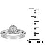 1/4ct Pave Diamond Bridal Set, Round Brilliant Center In Sterling Silver Image-5