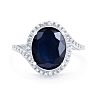 5 1/2 Carat Sapphire and Halo Diamond Ring Image-1
