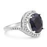 5 1/2 Carat Sapphire and Halo Diamond Ring Image-2