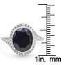 5 1/2 Carat Sapphire and Halo Diamond Ring Image-4