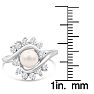 Round Freshwater Cultured Pearl and 1/2 Carat Halo Diamond Ring In 14 Karat White Gold Image-5