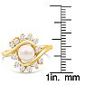 Round Freshwater Cultured Pearl and 1/2 Carat Halo Diamond Ring In 14 Karat Yellow Gold Image-5