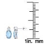 Aquamarine Earrings: Aquamarine Jewelry: 1 Carat Oval Aquamarine and Diamond Stud Earrings In 14 Karat White Gold Image-3