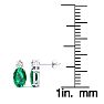 1 Carat Oval Emerald and Diamond Stud Earrings In 14 Karat White Gold Image-3