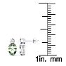 1 Carat Oval Green Amethyst and Diamond Stud Earrings In 14 Karat White Gold Image-3