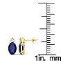 1 1/4 Carat Oval Sapphire and Diamond Stud Earrings In 14 Karat Yellow Gold Image-3