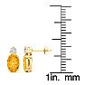 1 2/3 Carat Oval Citrine and Diamond Stud Earrings In 14 Karat Yellow Gold Image-3