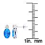 2 Carat Oval Blue Topaz and Diamond Stud Earrings In 14 Karat White Gold Image-3