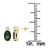 1 1/2 Carat Oval Mystic Topaz and Diamond Stud Earrings In 14 Karat Yellow Gold Image-3
