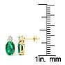 1 2/3 Carat Oval Emerald and Diamond Stud Earrings In 14 Karat Yellow Gold Image-3