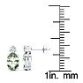 1 1/2 Carat Oval Green Amethyst and Diamond Stud Earrings In 14 Karat White Gold Image-3