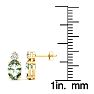 1 1/2 Carat Oval Green Amethyst and Diamond Stud Earrings In 14 Karat Yellow Gold Image-3