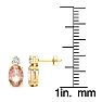 1-2/3 Carat Oval Shape Morganite Earrings with Diamond, Studs In 14 Karat Yellow Gold Image-3