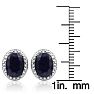 3 Carat Sapphire and Diamond Halo Stud Earrings Image-5