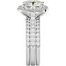 4 1/2 Carat Cushion Cut Halo Diamond Bridal Set in 14 Karat White Gold Image-4