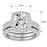 4 1/2 Carat Cushion Cut Halo Diamond Bridal Set in 14 Karat White Gold Image-5